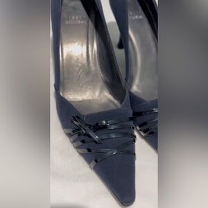 Stewart Weitzman Dark Blue Kitten Heels, Size 7.5